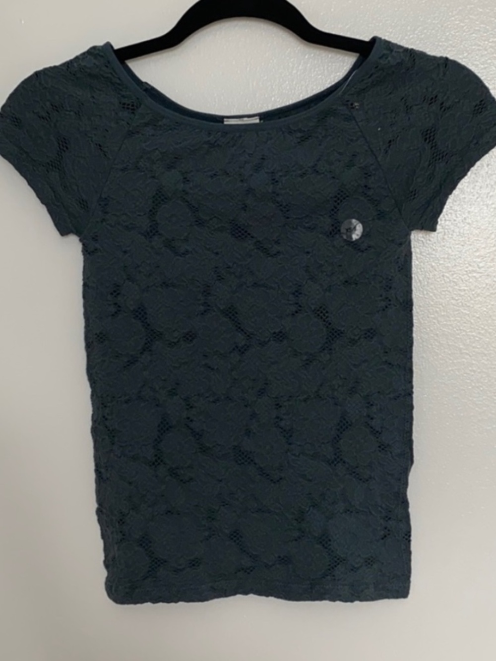 NWT Aeropostale Tokyo Darling Lace Top XS Blue Green Sheer